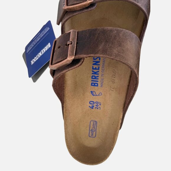 NEW! BIRKENSTOCKS ARIZONA SOFT FOOTBED HABANA OILED LEATHER SANDALS WOMENS 40 9 - Picture 3 of 14